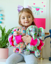 BOOK PRINT PIGGIE 7.5" SOFT PLUSH TOY