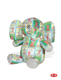 BOOK PRINT ELEPHANT 9.5" SOFT PLUSH TOY