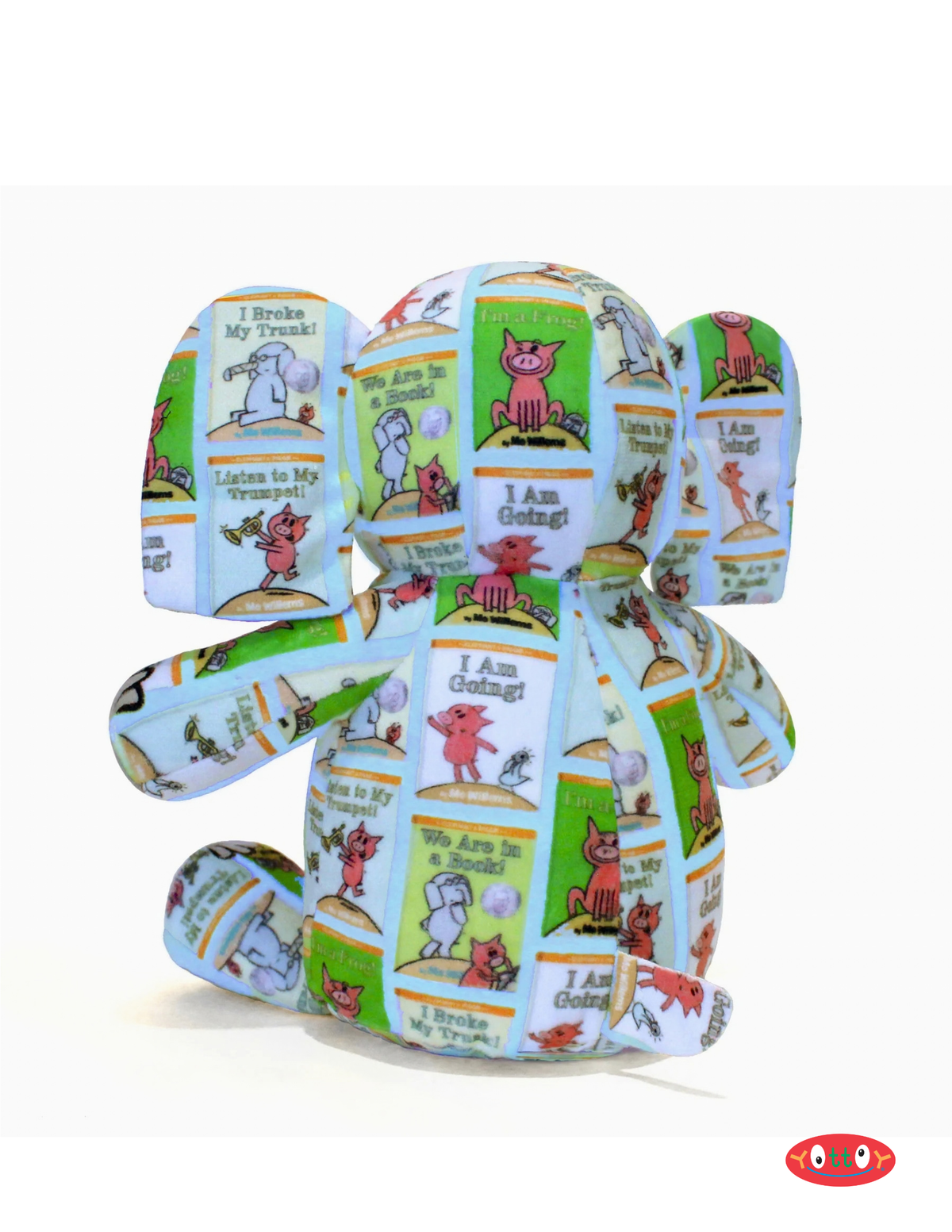 BOOK PRINT ELEPHANT 9.5" SOFT PLUSH TOY