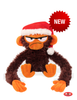 Grumpy Monkey in Holiday Hat Soft Toy