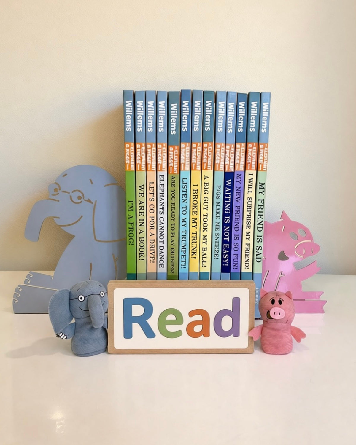 ELEPHANT & PIGGIE METAL BOOKENDS
