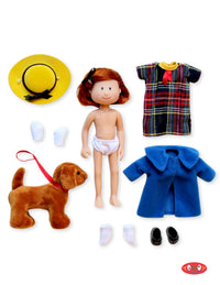 MADELINE POSEABLE DOLL WITH GENEVIEVE SOFT TOY IN TAKE-ALONG PACKAGE