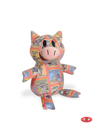 BOOK PRINT PIGGIE 7.5" SOFT PLUSH TOY