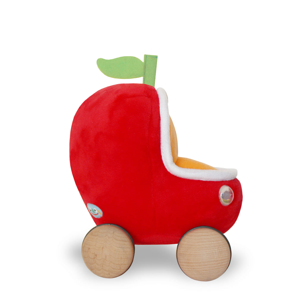 Lowly Worm Soft Toy with Applecar