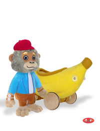 BANANAS GORILLA SOFT PLUSH TOY WITH BANANAMOBILE