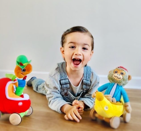 Lowly Worm Soft Toy with Applecar